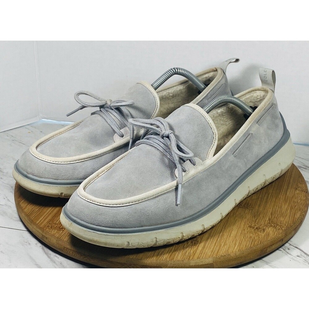 Cole Haan Boat Shoes Mens 12M Generation Zerogrand Gray Rec Slip On Suede Lined